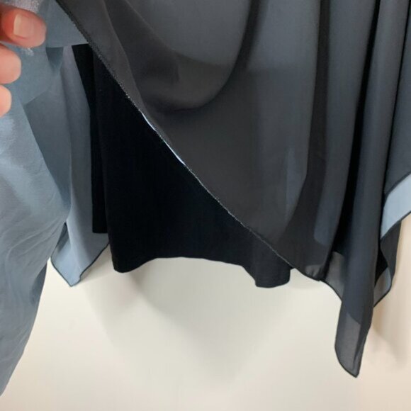 STUDIO Floral print split back blouse Black Y2k 2000s Size L/XL - Picture 2 of 8